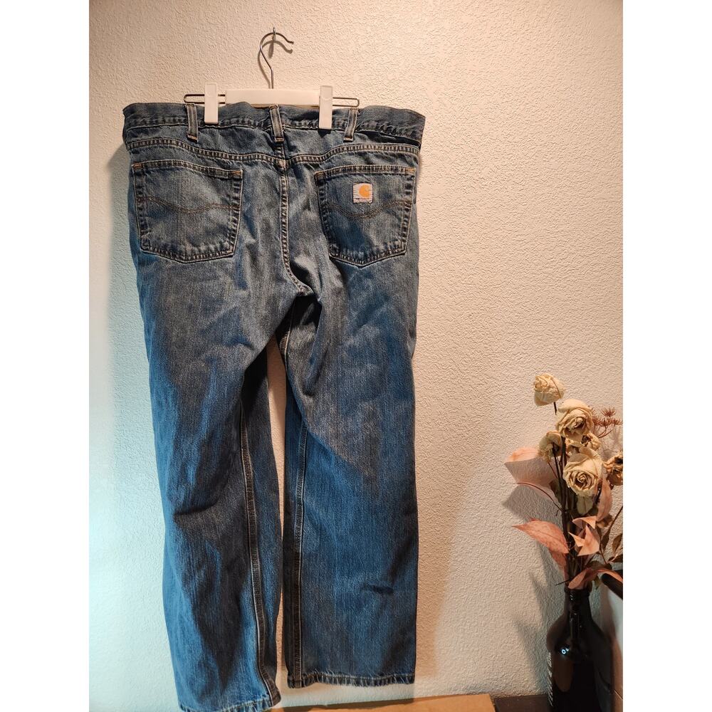 Carhartt Relaxed Straight Jeans 40x30 Durable‎ Workwear Blue Denim B320-WTB
